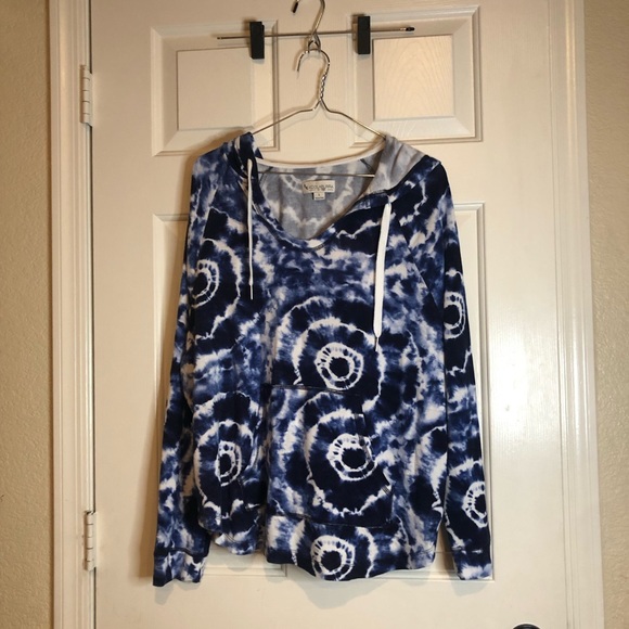 Koolaburra Tops - Koolaburra Navy and White Tie-Dye Hoodie